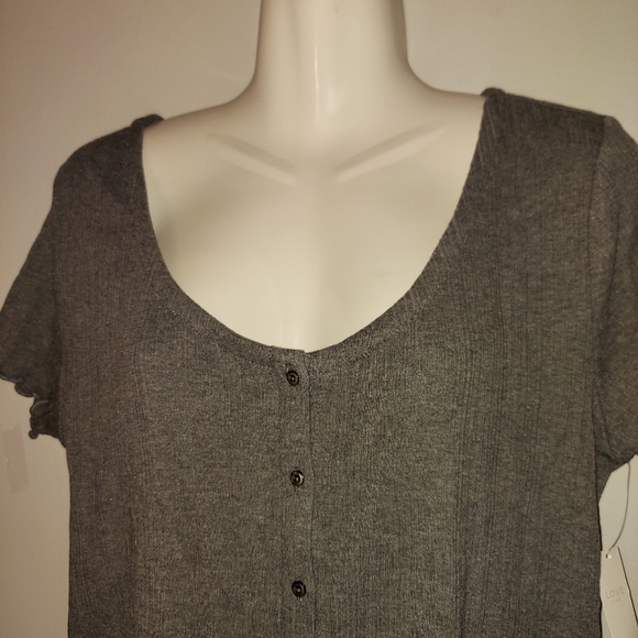 Love by Gap Gray Button Down Top XL - Picture 6 of 8